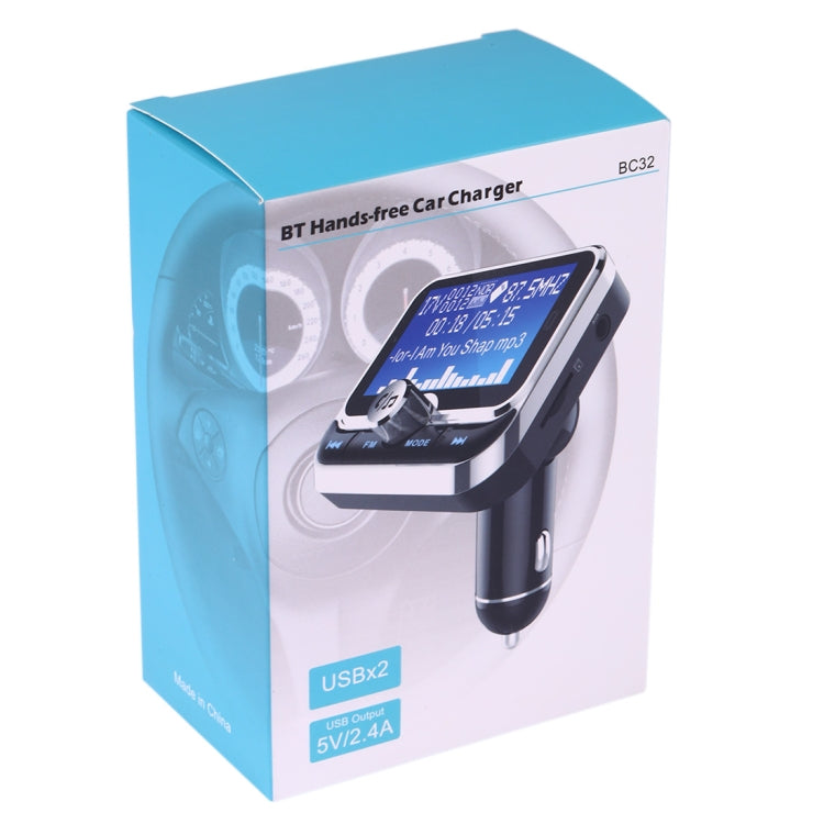 BC32 Dual USB Charging Bluetooth Hand-free Car Charger FM Transmitter MP3 Music Player Car Kit, Support Hands-Free Call & Micro SD Recording & Voltage Detection - Bluetooth Car Kits by buy2fix | Online Shopping UK | buy2fix