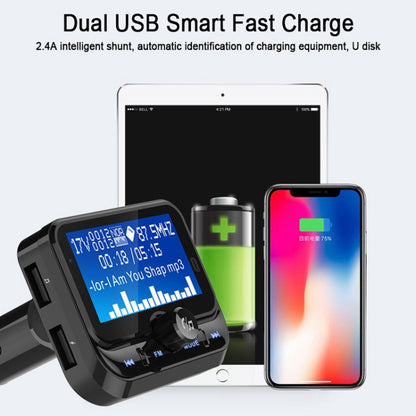 BC32 Dual USB Charging Bluetooth Hand-free Car Charger FM Transmitter MP3 Music Player Car Kit, Support Hands-Free Call & Micro SD Recording & Voltage Detection - Bluetooth Car Kits by buy2fix | Online Shopping UK | buy2fix