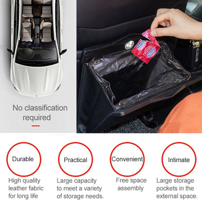 Car Multifunctional LED Design Hanging Folding Garbage Bin Storage Box (Khaki) by buy2fix