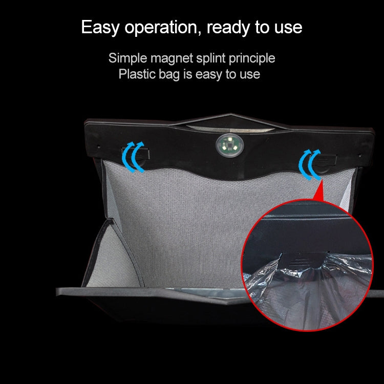 Car Multifunctional LED Design Hanging Folding Garbage Bin Storage Box (Brown) by buy2fix