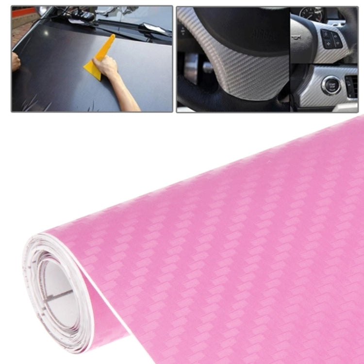 Car Decorative 3D Carbon Fiber PVC Sticker, Size: 152cm x 50cm(Pink) by buy2fix