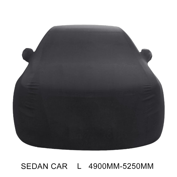 Anti-Dust Anti-UV Heat-insulating Elastic Force Cotton Car Cover for Sedan Car, Size: L, 4.9m~5.25m (Black) - PE Material by buy2fix | Online Shopping UK | buy2fix