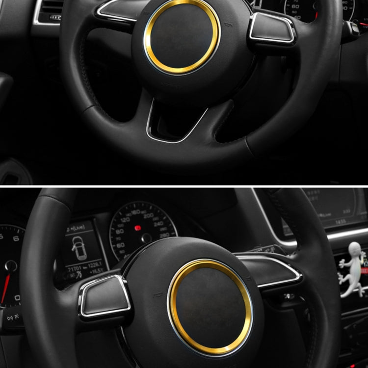 Car Aluminum Steering Wheel Decoration Ring For Audi(Gold) by buy2fix