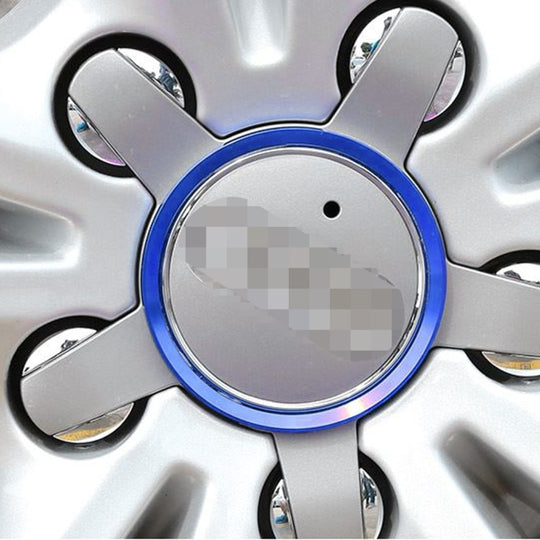 4 PCS Auto Aluminium Radnabe Deroration Ring für Audi (Blau)
