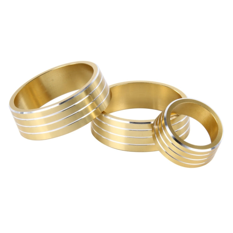 3 PCS Car Aluminum Air Conditioner Knob Case For Honda(Gold) by buy2fix