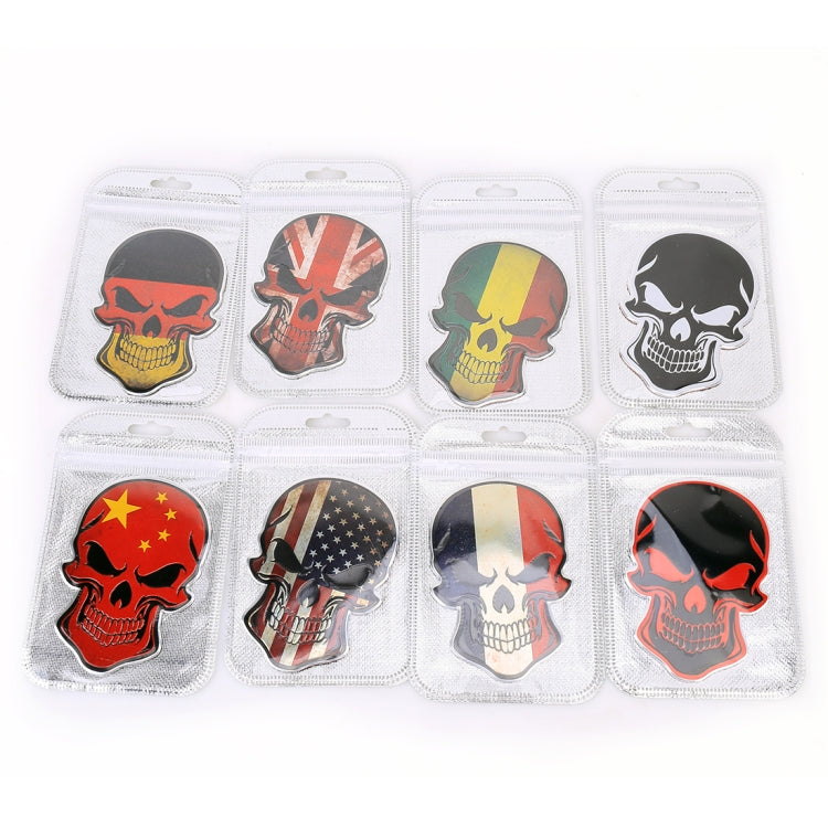 Universal Car Mali Flag Skull Shape Metal Decorative Sticker - 3D Metal Sticker by buy2fix | Online Shopping UK | buy2fix