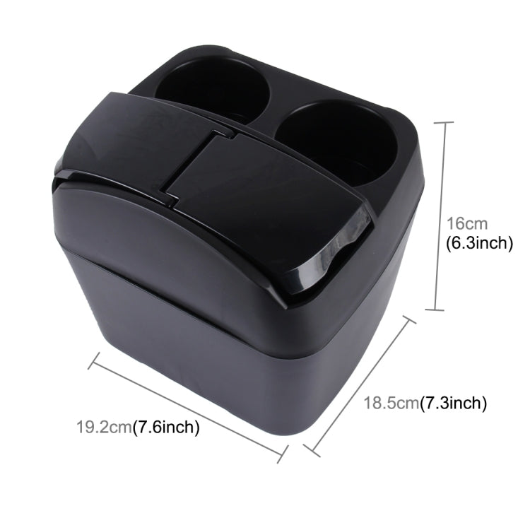 SHUNWEI SD-1605 Multifunction 3 in 1 Car Cup Holder Drink Bottle Can Garbage Can Portable Vehicle Trash Can Bin Rubbish Bin Organizer(Black) - Stowing Tidying by SHUNWEI | Online Shopping UK | buy2fix