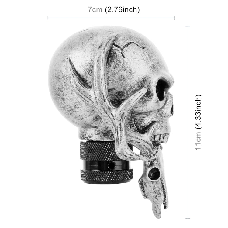 Universal Vehicle Car Creative Skull Double Heads Shaped Shifter Cover Manual Automatic Gear Shift Knob (Silver) by buy2fix