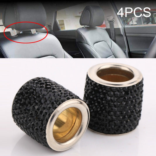 4 PCS Car Crystal Head Pillow Modified Decoration(Light Grey) by buy2fix