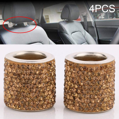 4 PCS Car Crystal Head Pillow Modified Decoration (Yellow) by buy2fix