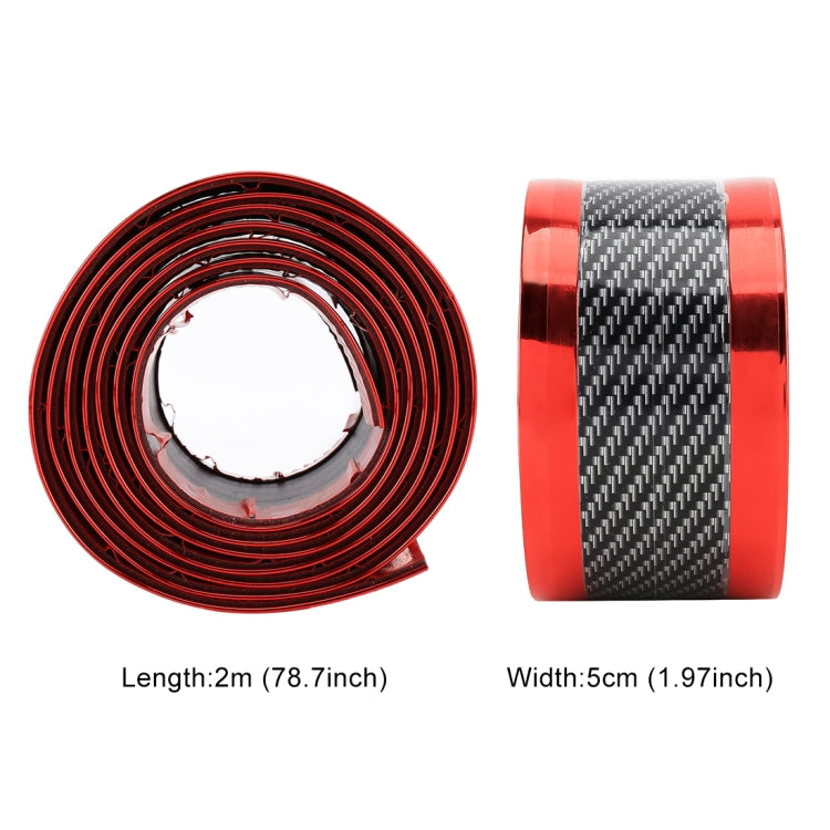 Universal Electroplate Carbon Fibre Car Door Threshold Decoration Strip Decorative Sticker, Size : 5CM x 2M (Red) - Decorative Strip by buy2fix | Online Shopping UK | buy2fix