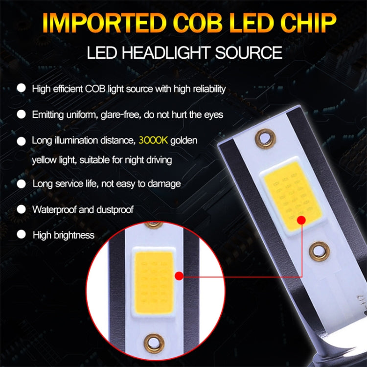 2 PCS H7 DC9-36V / 36W / 3000K / 6000LM IP68 Car / Motorcycle Mini COB LED Headlight Lamps / Fog Light(Gold Light) - LED Headlamps by buy2fix | Online Shopping UK | buy2fix