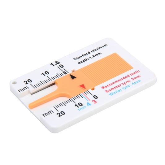 2pcs 0-20mm Plastic Tread Plan Refinding Rounds Refinding Outcome Exists Tread Tablets Plastic Tire Tread Depth Gauge(Yellow) by buy2fix