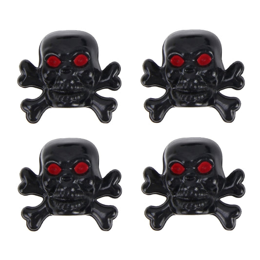 4 PCS Universal Skull Shape Gas Cap Mouthpiece Cover Gas Cap Tire Cap Car Motor Bicycle Tire Valve Caps(Black) by buy2fix