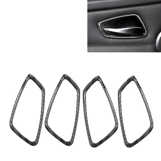 4 PCS Car Door Inner Handle Solid Color Carbon Fiber Decorative Sticker for BMW E90 / E92 / E93 2005-2012 by buy2fix