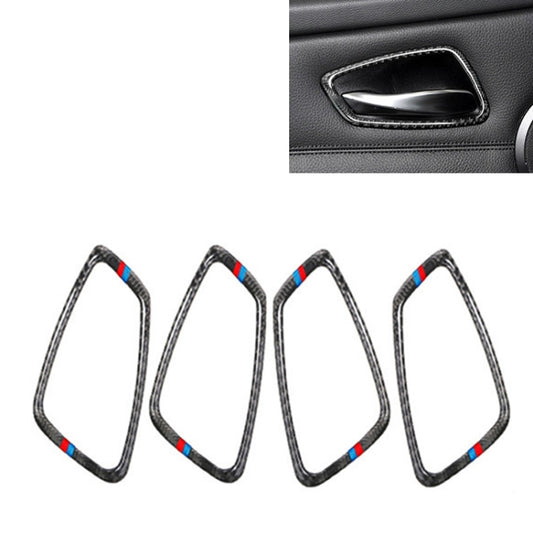 4 PCS Car Door Inner Handle Three Colors Carbon Fiber Decorative Sticker for BMW E90 / E92 / E93 by buy2fix