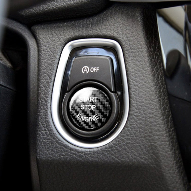 Car Carbon Fiber Engine Start Button Decoration Cover Trim for BMW E Chassis (Black) by buy2fix