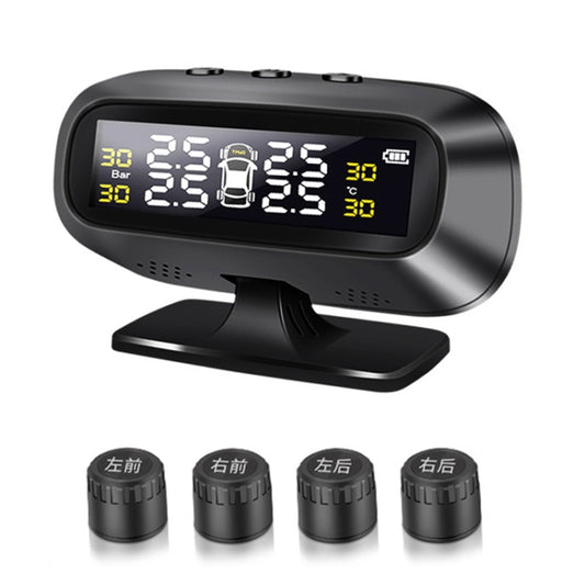 Universal Car Wireless Solar Energy TPMS Tire Pressure Alarm System External Tire Monitor by buy2fix