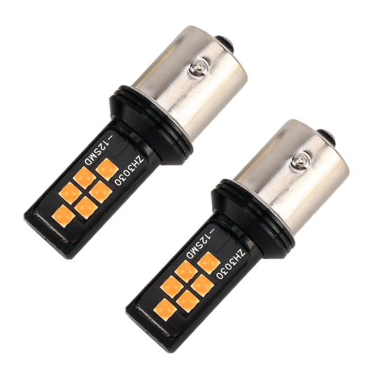 2 PCS 1156 DC9-16V / 3.5W Car Auto Turn Lights 12LEDs SMD-ZH3030 Lamps, with Constant Current(Yellow Light) by buy2fix