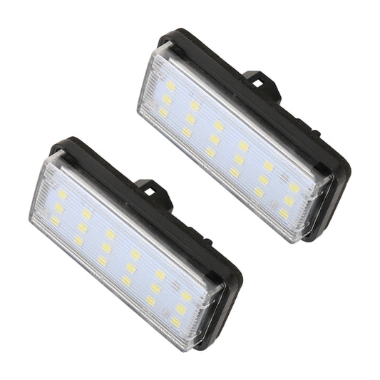 2 PCS DC12V / 1.5W/ 6000K / 100LM Car LED License Plate Light 18LEDs SMD-3528 Lamps for Lexus(White Light) by buy2fix