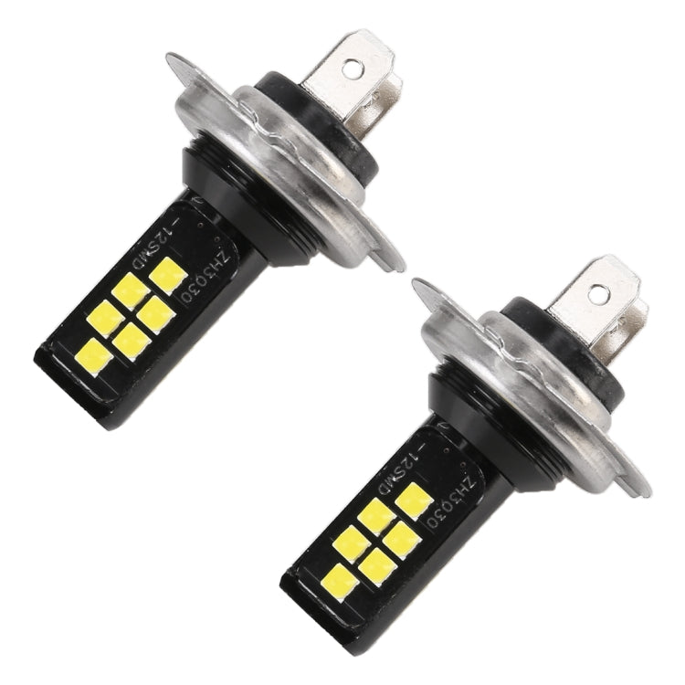 2 PCS H7 DC9-16V / 3.5W / 6000K / 320LM Car Auto Fog Light 12LEDs SMD-ZH3030 Lamps, with Constant Current (White Light) - Fog / Driving Lights by buy2fix | Online Shopping UK | buy2fix