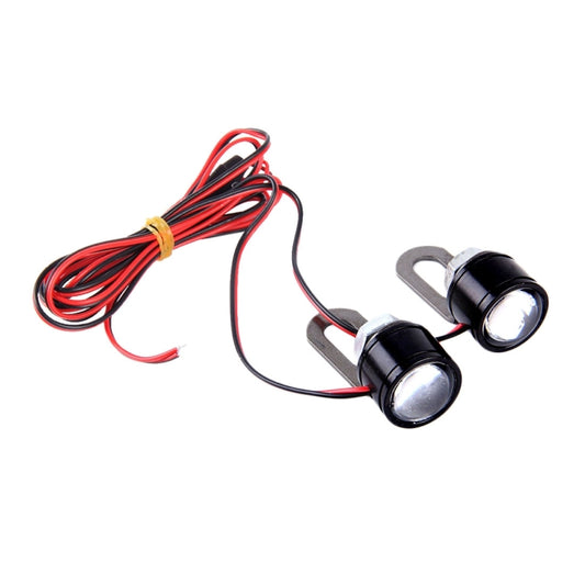 2 PCS 12V 3W Blue Light Eagle Eyes LED Strobe Light For Motorcycle ，Wire Length: 90cm by buy2fix