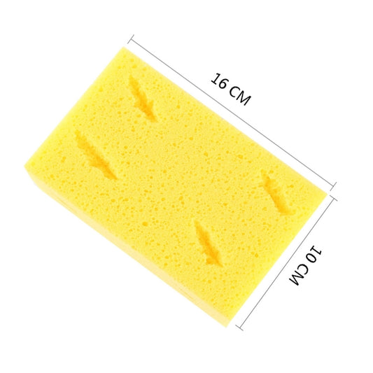 Car Care Wear-resistant Brown Soft Sponge Car Wash Cleaning Pad(Yellow) by buy2fix
