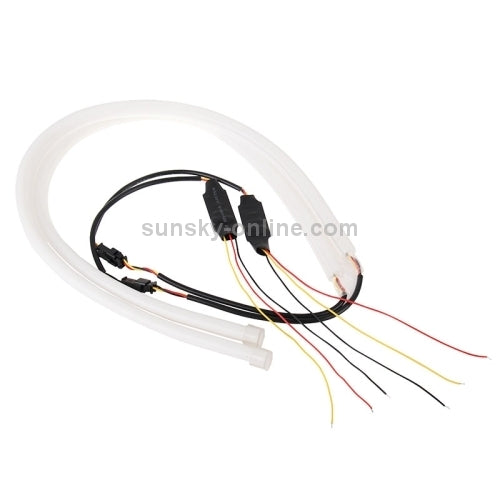 2 PCS 12V Car Daytime Running Lights Soft Article Lamp, White + Yellow Light, Length: 85cm by buy2fix