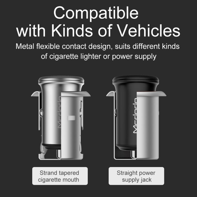 Mcdodo CC-3851 Dual USB Ports Smart Car Charger, For iPhone, iPad, Samsung, HTC, Sony, LG, Huawei, Lenovo, and other Smartphones or Tablet(Silver) - In Car by Mcdodo | Online Shopping UK | buy2fix