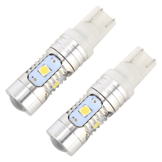2 PCS T10 / W5W / 168 / 194 DC12V / 4.5W / 6000K / 360LM 6LEDs SMD-3030 Car Clearance Light, with Projector Lens Light (White Light) by buy2fix