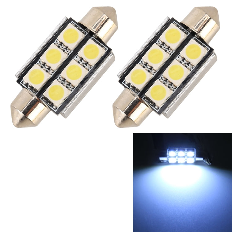 10 PCS 39mm DC12V / 2W / 7000K / 80LM 6LEDs SMD-5050 Car Reading Lamp(White Light) by buy2fix