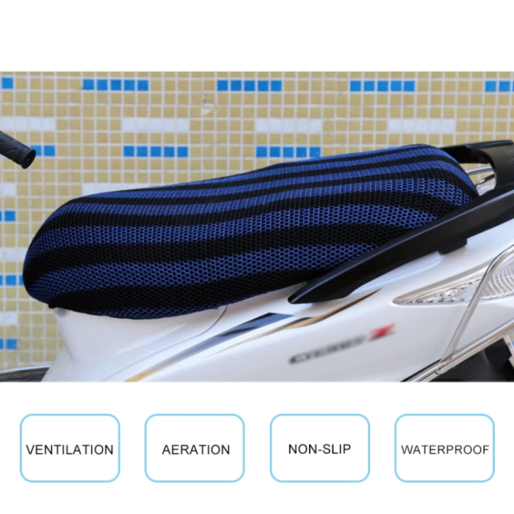 Waterproof Motorcycle Sun Protection Heat Insulation Seat Cover Prevent Bask In Seat Scooter Cushion Protect, Size: M, Length: 60-70cm; Width: 40-45cm(Black Blue) by buy2fix