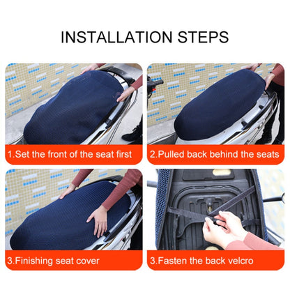 Waterproof Motorcycle Sun Protection Heat Insulation Seat Cover Prevent Bask In Seat Scooter Cushion Protect, Size: M, Length: 60-70cm; Width: 40-45cm(Black Blue) by buy2fix