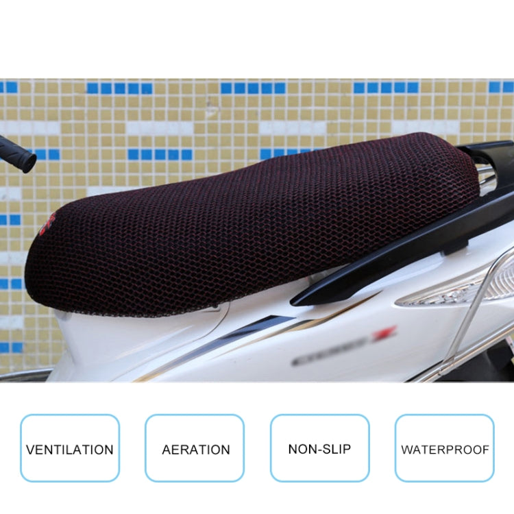Waterproof Motorcycle Sun Protection Heat Insulation Seat Cover Prevent Bask In Seat Scooter Cushion Protect, Size: XL, Length: 78-85cm; Width: 40-53cm(Black Red) by buy2fix