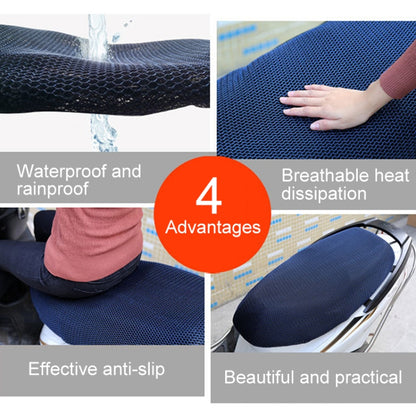 Waterproof Motorcycle Sun Protection Heat Insulation Seat Cover Prevent Bask In Seat Scooter Cushion Protect, Size: XL, Length: 78-85cm; Width: 40-53cm(Black Red) by buy2fix