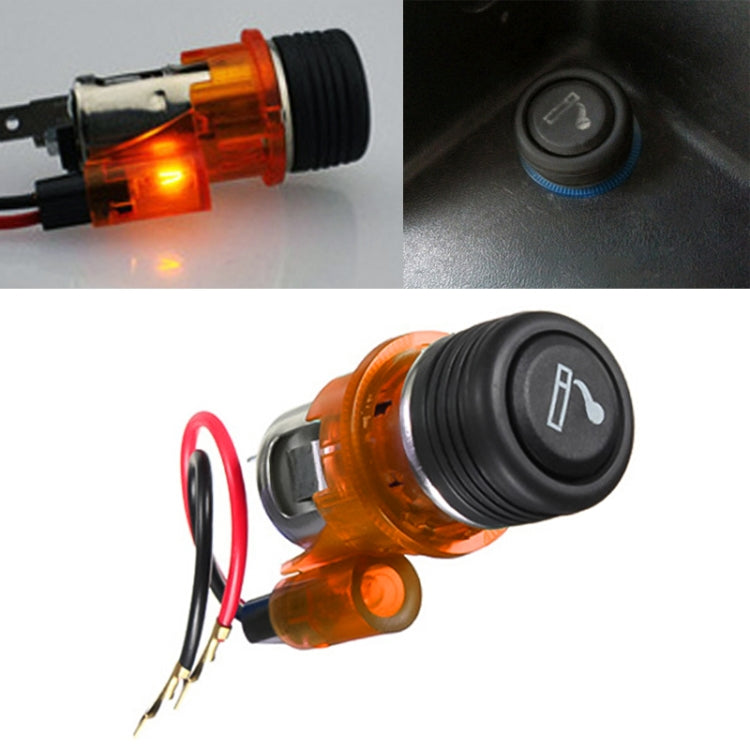 Car 10A 12V European Standard Cigarette Lighter Full Assembly with Light (Orange) - Cigar Socket by buy2fix | Online Shopping UK | buy2fix