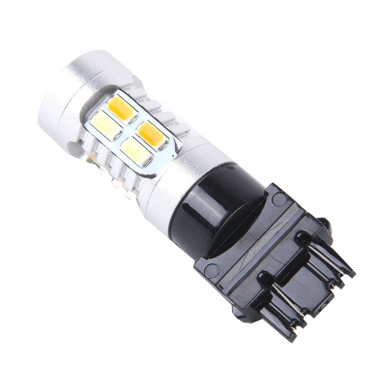2 PCS T25/3157 10W 1000 LM 6000K White + Yellow Light Turn Signal Light with 20 SMD-5730-LED Lamps And Len. DC 12-24V - In Car by buy2fix | Online Shopping UK | buy2fix