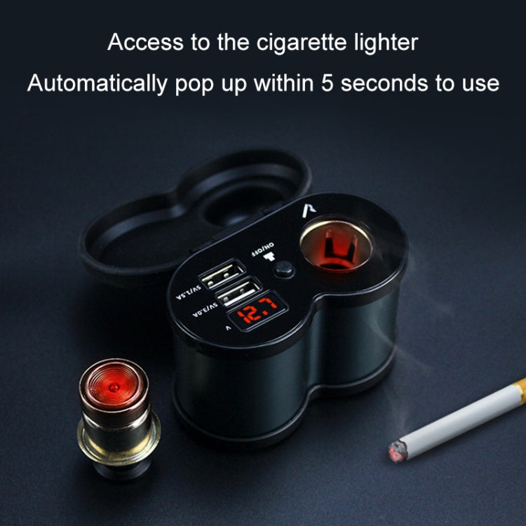 Portable Motorcycle Aluminum Alloy Dual USB Charger Cigarette Lighter (Black) by buy2fix