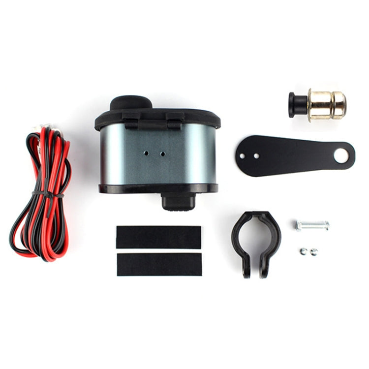 Portable Motorcycle Aluminum Alloy Dual USB Charger Cigarette Lighter (Black) by buy2fix