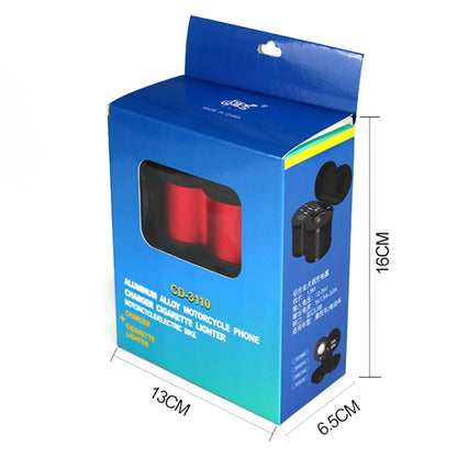 Portable Motorcycle Aluminum Alloy Dual USB Charger Cigarette Lighter (Black) by buy2fix