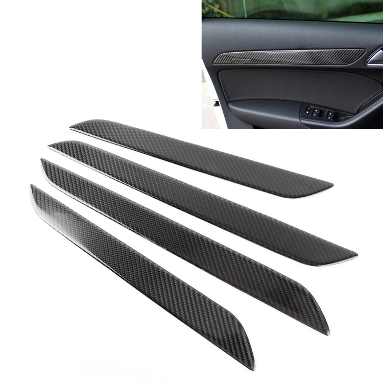 4 PCS Carbon Fibre Car Door Panel Decorative Sticker for Audi Q3 2013-2018 by buy2fix