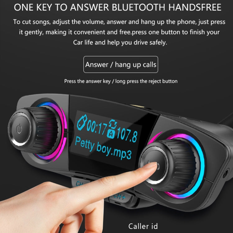 BT06 Dual USB Charging Smart Bluetooth 4.0 + EDR FM Transmitter MP3 Music Player Car Kit with 1.3 inch LED Screen, Support Bluetooth Call, TF Card & U Disk - Bluetooth Car Kits by buy2fix | Online Shopping UK | buy2fix