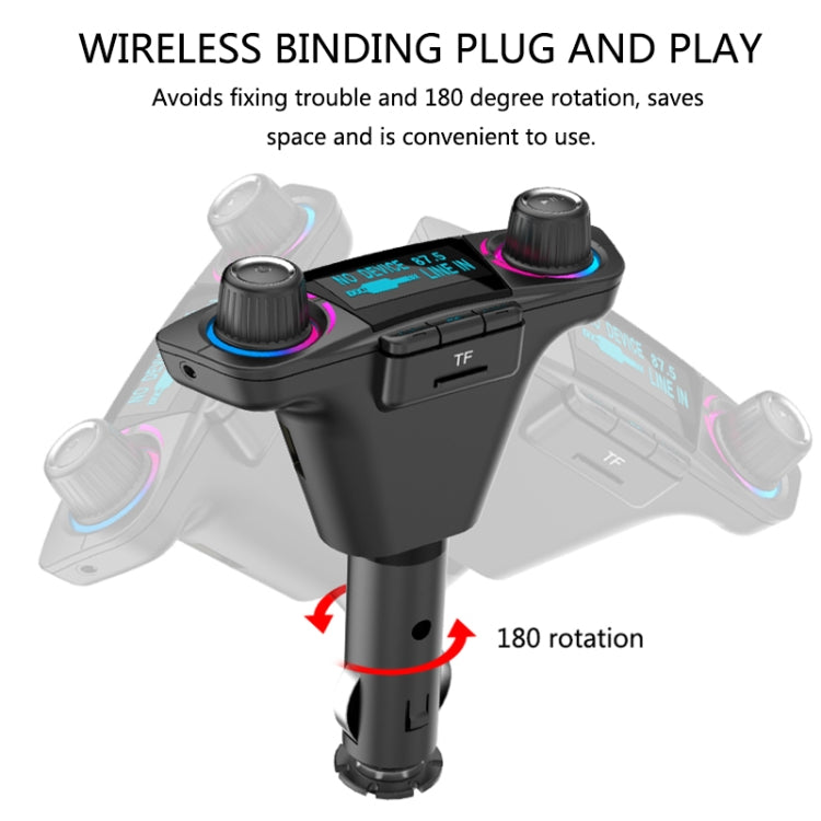 BT06 Dual USB Charging Smart Bluetooth 4.0 + EDR FM Transmitter MP3 Music Player Car Kit with 1.3 inch LED Screen, Support Bluetooth Call, TF Card & U Disk - Bluetooth Car Kits by buy2fix | Online Shopping UK | buy2fix