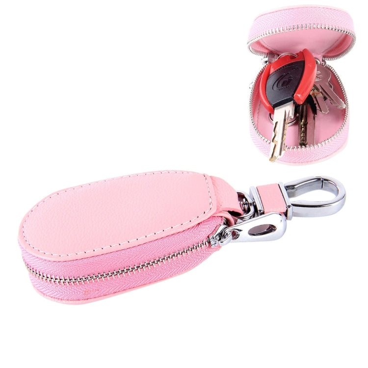 Universal Leather Crocodile Texture Waist Hanging Zipper Wallets Key Holder Bag (No Include Key)(Pink) - Car Key Cases by buy2fix | Online Shopping UK | buy2fix