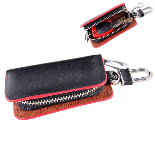 Universal Leather Roots Texture Waist Hanging Zipper Wallets Key Holder Bag (No Include Key)(Red) by buy2fix