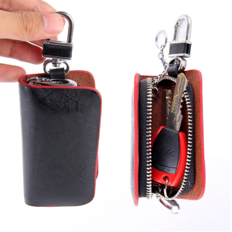 Universal Leather Roots Texture Waist Hanging Zipper Wallets Key Holder Bag (No Include Key)(Red) - Car Key Cases by buy2fix | Online Shopping UK | buy2fix