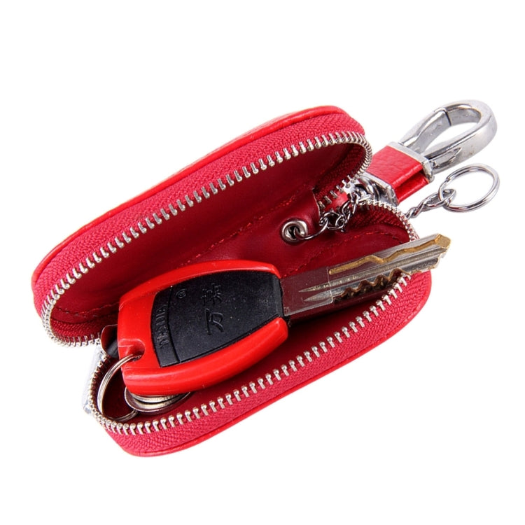 Universal Leather Crocodile Texture Waist Hanging Zipper Wallets Key Holder Bag (No Include Key)(Red) - Car Key Cases by buy2fix | Online Shopping UK | buy2fix