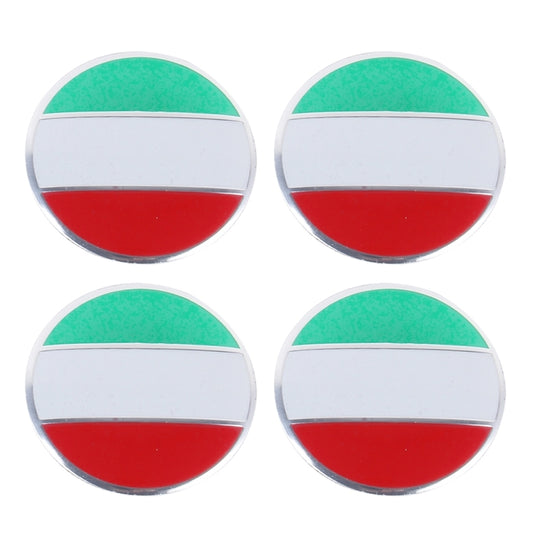 4 PCS Italy Flag Metal Car Sticker Wheel Hub Caps Centre Cover Decoration by buy2fix