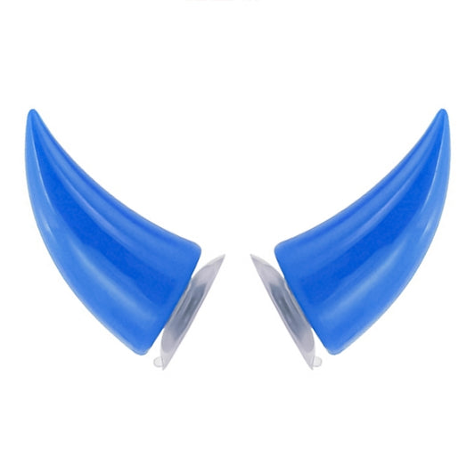 2 PCS Motorcycle Helmet Devil Decoration Motorbike Helmet Suction Cups Horns Decoration Headwear Sucker(Blue) by buy2fix