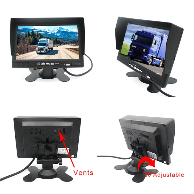 PZ612-2AHD IP67 120 Degree Car AHD 1080P 2 Megapixels 7 inch Front and Rear Double Recording 2 Way Rearview Mirror Monitor, Night Vision Full Color, with Video Function - In Car by buy2fix | Online Shopping UK | buy2fix